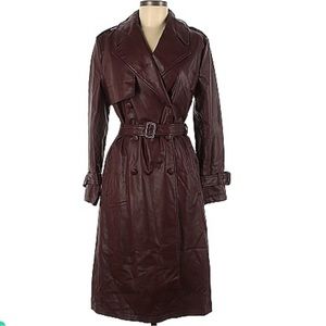 Zara Faux Leather Trench Coat NWT